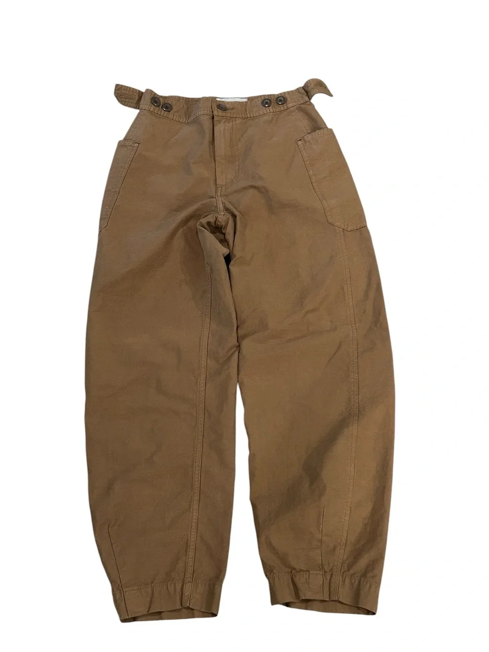 Everlane Fatigue Barrel Pant In Toasted Coconut Sz 00 Organic Cotton Linen Blend